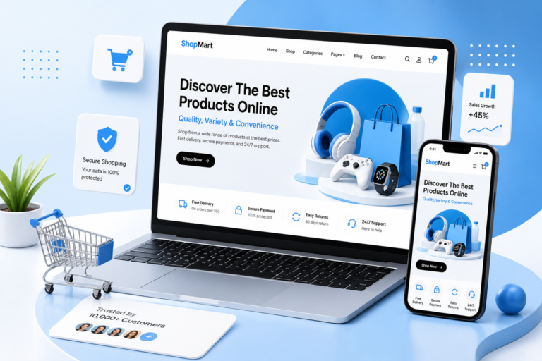 Information website design with organized content for easy browsing
