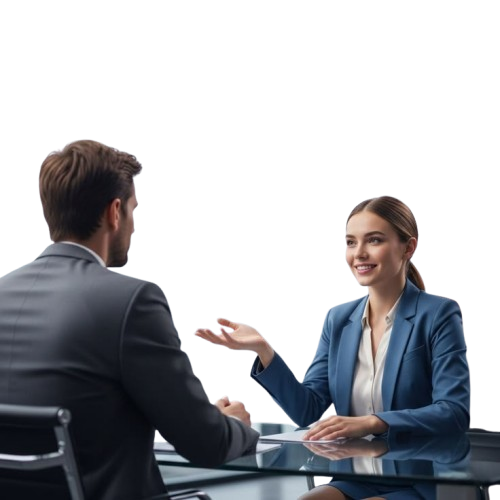 Digital marketing consultation between a freelancer and business client