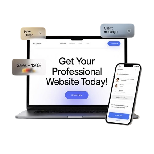 Professional web design displayed on a computer screen